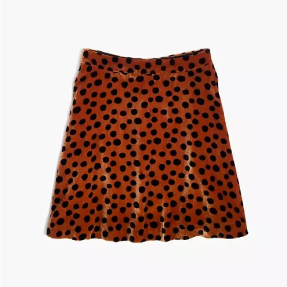 NWT Madewell Velvet Circle Mini Skirt in Leopard Dot Women's Size 12